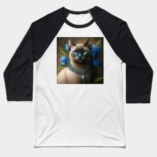 Tonkinese cat Portrait Baseball T-Shirt